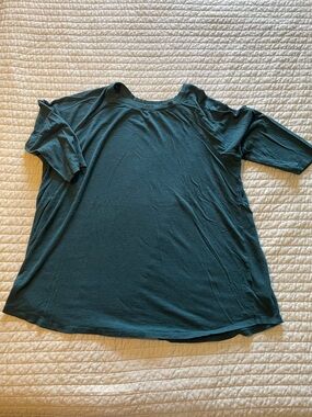 Women's Teal 3/4 Sleeve Crew Neck Top